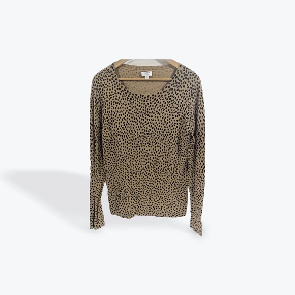 J. Crew Leopard Print Knit Teddie Long Sleeve Sweater in Tan and Black - Picture 1 of 9